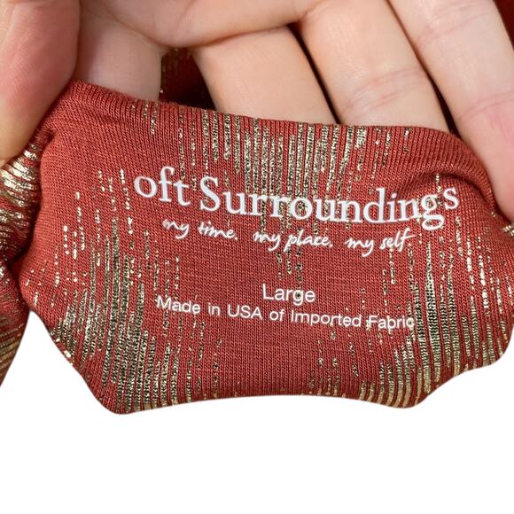 Soft Surroundings NEW Alassandra Chevron Gold Zig Zag Maxi Dress SZ L - Picture 9 of 9